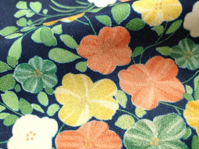平和屋着物■上質な小紋 草花文 金彩 正絹 逸品 AABI7497br