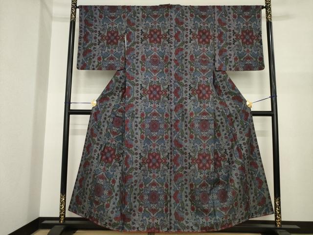 平和屋着物●本場大島紬 一元7マルキ 飾花文 正絹 逸品 未使用 AABI7525ck