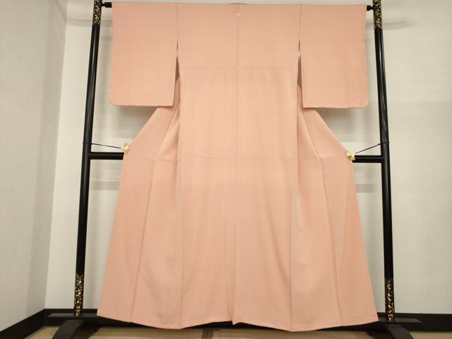 平和屋着物●上質な色無地 宍色 正絹 逸品 AABI7528ck