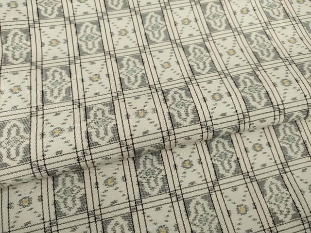 平和屋着物●上質な紬 市松文 正絹 逸品 AABI7529ck