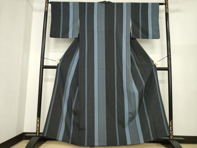 平和屋着物●お召 間道 正絹 逸品 AABI7539ck