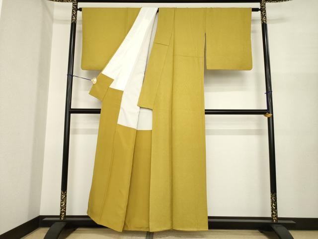 平和屋着物●上質な色無地 桑茶色 正絹 逸品 AABI7542ck