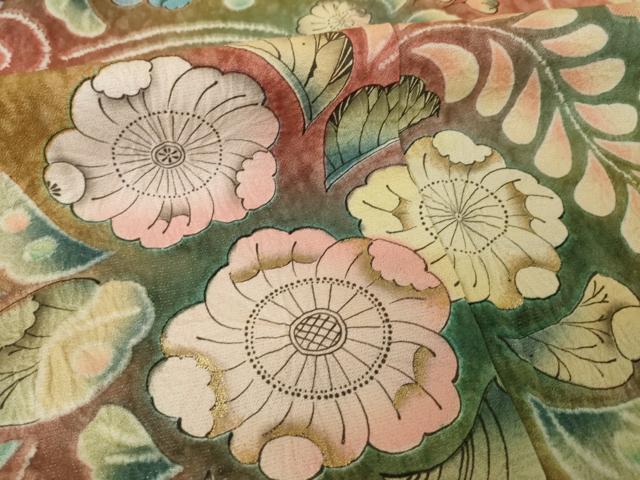 平和屋着物●豪華振袖 作家物 泰常 辻が花 舞花文 暈し染め 金彩 銀通し地 正絹 逸品 AABI7550ck