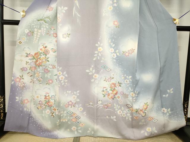 平和屋着物●訪問着 辻が花 舞花文 暈し染め 金彩 正絹 逸品 AABI7554ck