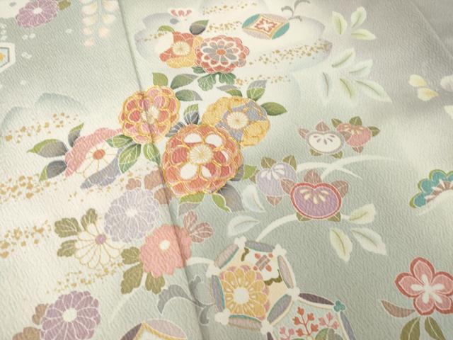 平和屋着物●訪問着 辻が花 舞花文 暈し染め 金彩 正絹 逸品 AABI7554ck