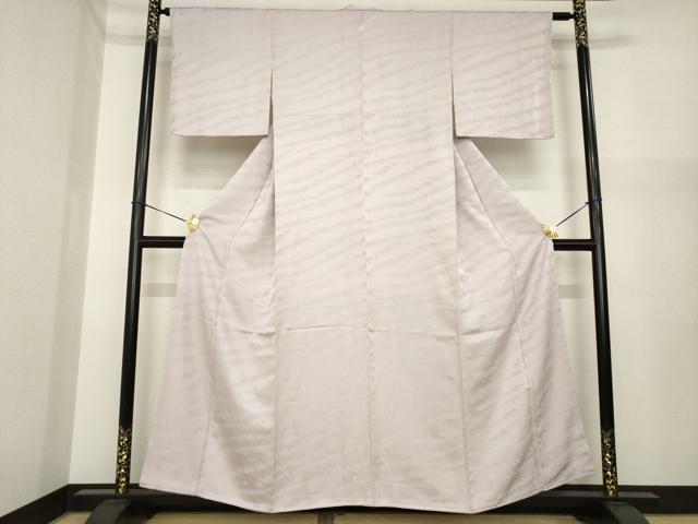 平和屋着物●上質な色無地 霞地紋 薄柿色 正絹 逸品 未使用 AABI7555ck