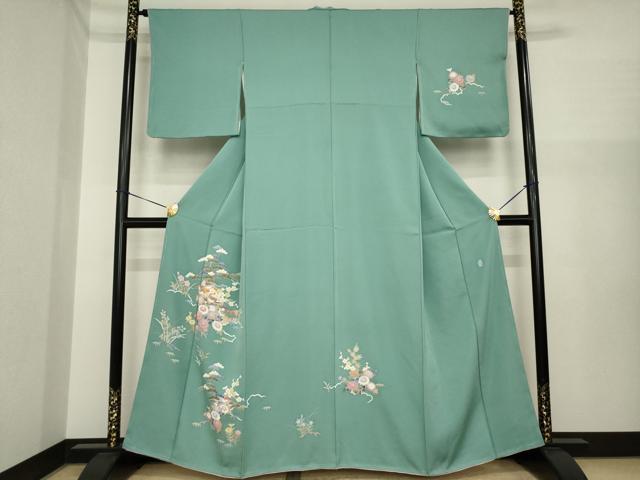 平和屋着物●本加賀友禅作家 南克治 訪問着 風景花文 正絹 逸品 AABI7558ck