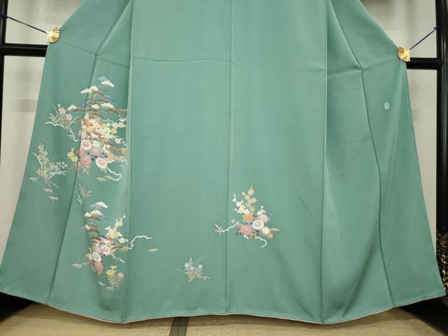平和屋着物●本加賀友禅作家 南克治 訪問着 風景花文 正絹 逸品 AABI7558ck