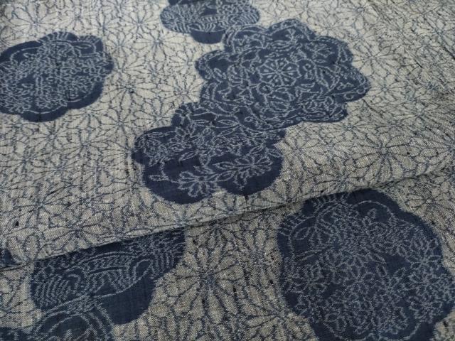 平和屋着物●上質な紬 花尽くし 正絹 逸品 AABI7576ck