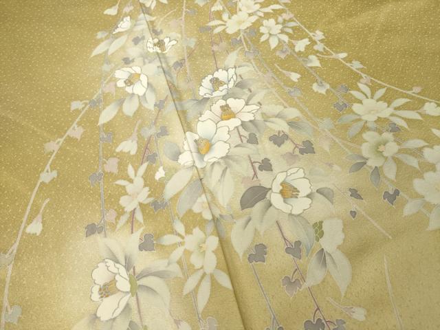 平和屋着物●訪問着 友禅 草花文 暈し染め 金彩 正絹 逸品 AABI7579ck