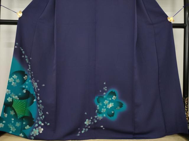 平和屋着物●訪問着 舞桜文 暈し染め 正絹 逸品 AABI7585ck