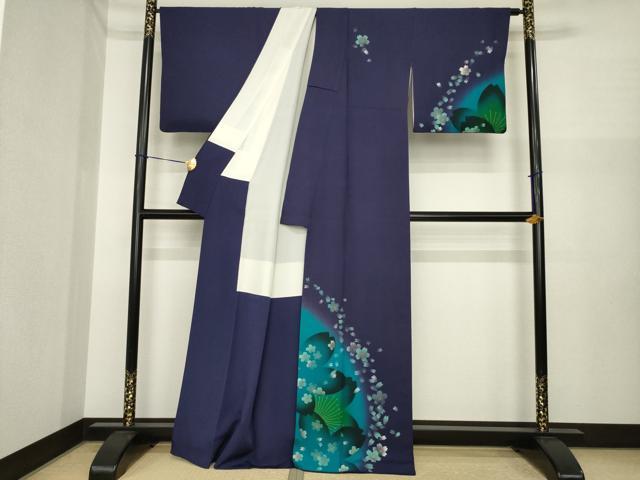 平和屋着物●訪問着 舞桜文 暈し染め 正絹 逸品 AABI7585ck