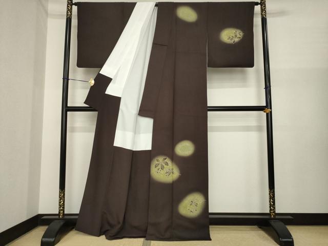 平和屋着物●訪問着 南天文 一斤染 暈し染め 正絹 逸品 AABI7589ck