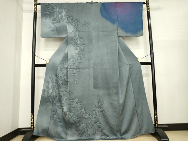 平和屋着物●絞り染色作家 藤井浩 訪問着 絞り 蔦草文 正絹 逸品 AABI7594ck