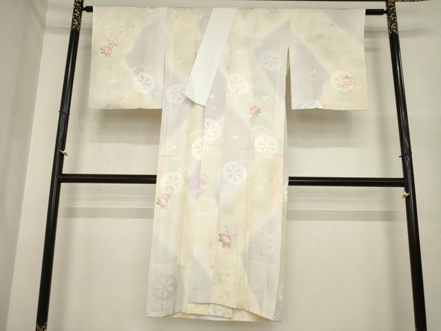 平和屋着物●長襦袢 無双仕立て 源氏車花文 暈し染め 正絹 逸品 AABI7595ck