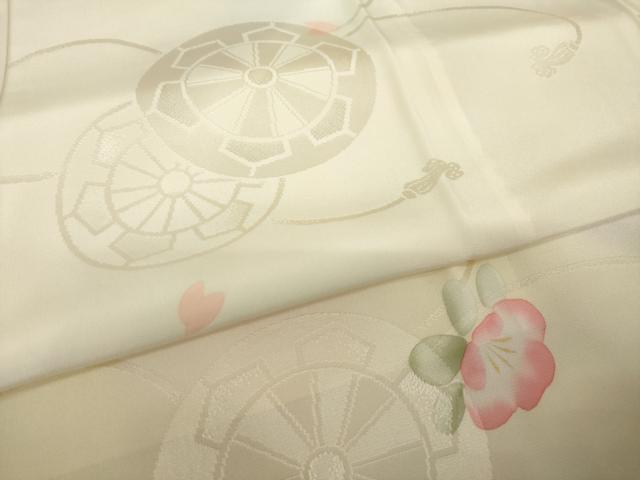 平和屋着物●長襦袢 無双仕立て 源氏車花文 暈し染め 正絹 逸品 AABI7595ck