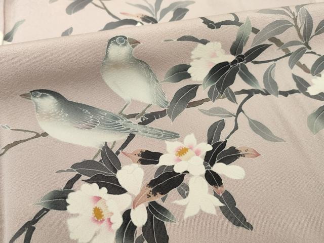 平和屋着物●訪問着 友禅 作家物 花鳥文 正絹 逸品 AABI7598ck