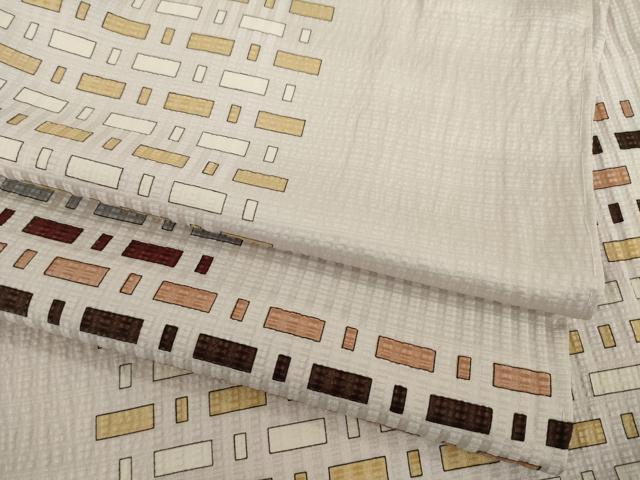 平和屋着物●上質な小紋 幾何学文様 背抜き仕立て 正絹 逸品 AABI7599ck