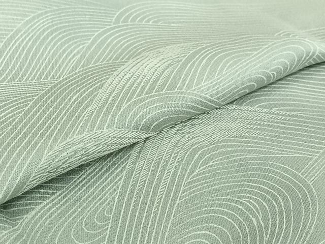 平和屋着物▽訪問着 単衣 刺繍 流水文 正絹 逸品 AABI7603jh