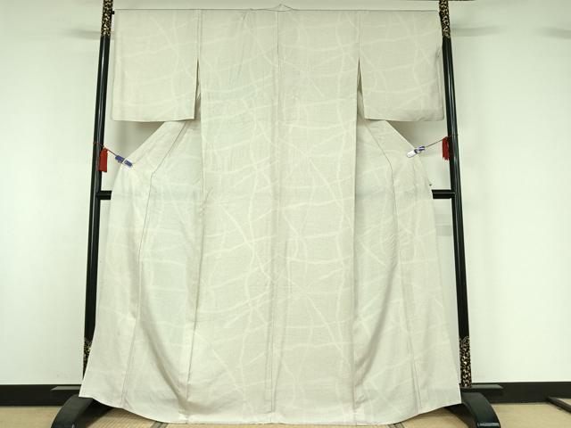 平和屋着物▽本場染大島紬 単衣 氷割れ文様 正絹 逸品 AABI7604jh