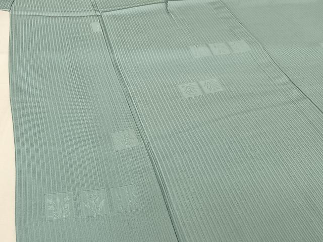平和屋着物▽上質な色無地 単衣 草花地紋 空色 正絹 逸品 未使用 AABI7617jh