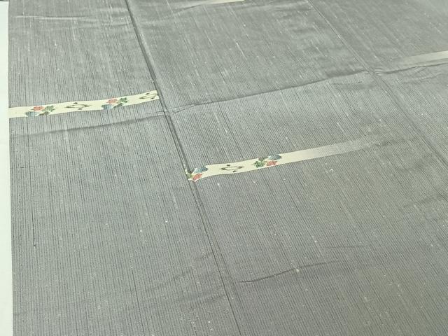 平和屋着物▽上質な紬 単衣 横段花文 さが美扱い 正絹 逸品 AABI7621jh