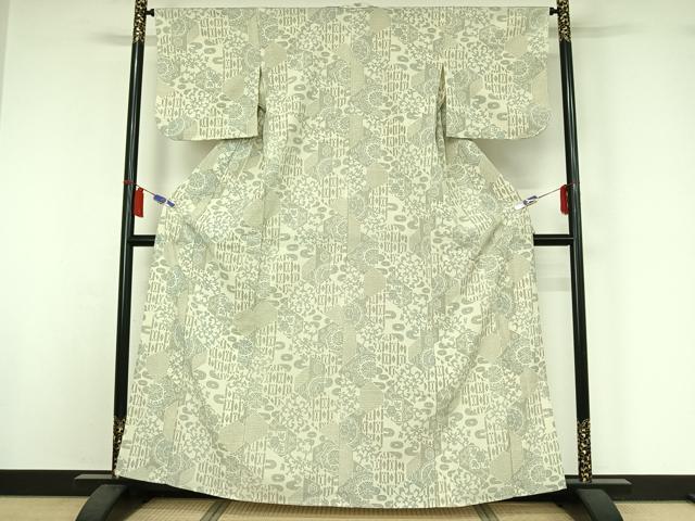 平和屋着物▽小紋 単衣 正倉院花文 AABI7623jh