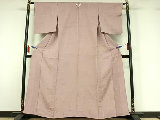平和屋着物▽上質な色無地 単衣 薄柿色 正絹 逸品 AABI7625jh