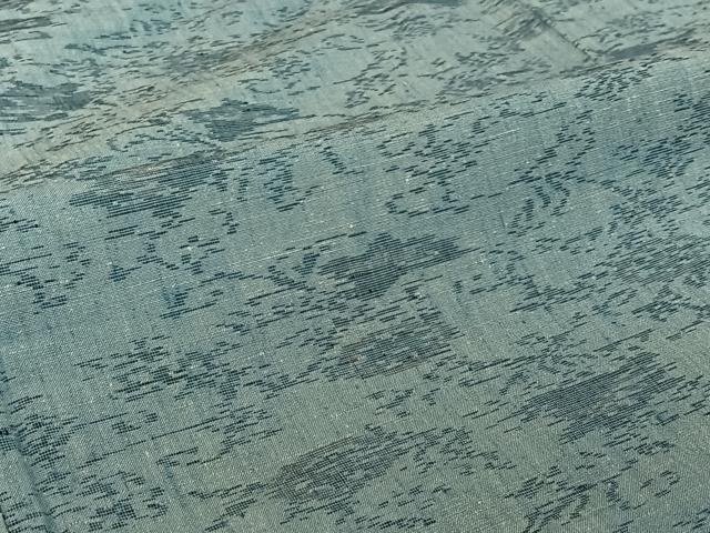 平和屋着物▽上質な紬 単衣 草花文 正絹 逸品 AABI7630jh
