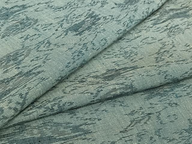 平和屋着物▽上質な紬 単衣 草花文 正絹 逸品 AABI7630jh