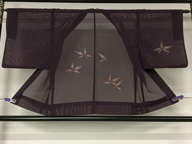 平和屋着物▽羽織 スリーシーズン 春夏秋 塵除け 総刺繍 草葉文 正絹 逸品 AABI7637jh