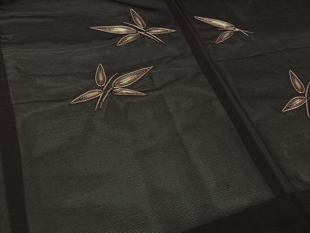 平和屋着物▽羽織 スリーシーズン 春夏秋 塵除け 総刺繍 草葉文 正絹 逸品 AABI7637jh