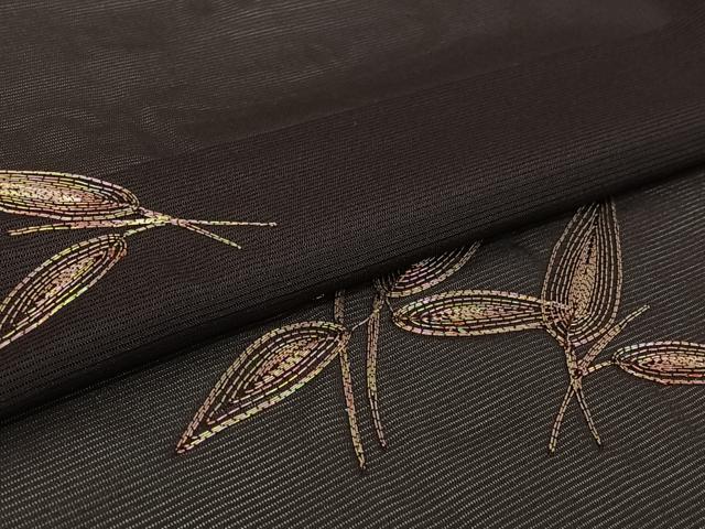 平和屋着物▽羽織 スリーシーズン 春夏秋 塵除け 総刺繍 草葉文 正絹 逸品 AABI7637jh