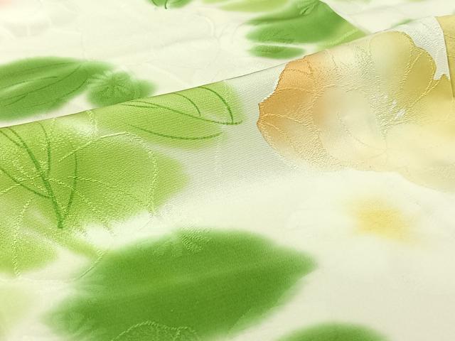 平和屋着物▽上質な小紋 単衣 草花文 暈し染め 正絹 逸品 AABI7638jh
