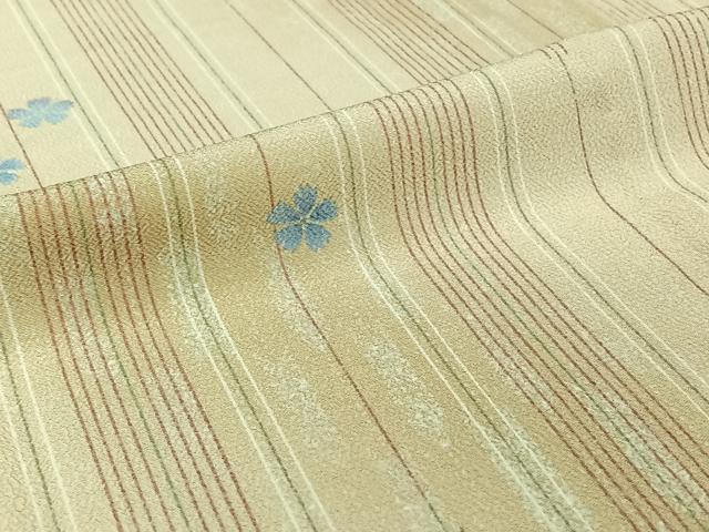 平和屋着物▽小紋 単衣 舞花文 鬼しぼ縮緬 洗える着物 AABI7647jh