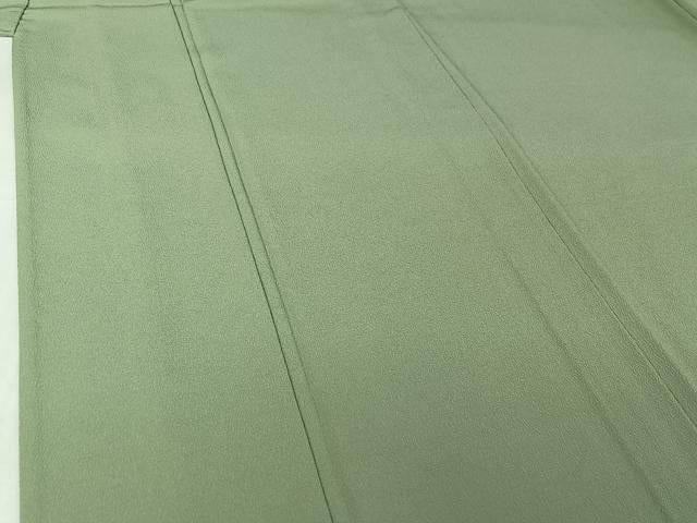 平和屋着物▽色無地 単衣 裏葉柳色 洗える着物 AABI7648jh