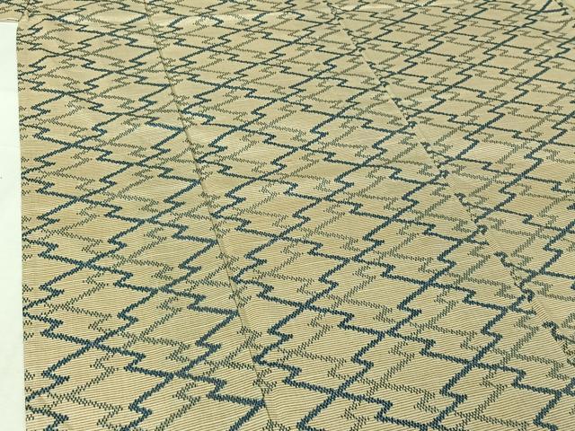 平和屋着物▽上質な紬 単衣 松皮菱文 正絹 逸品 AABI7656jh