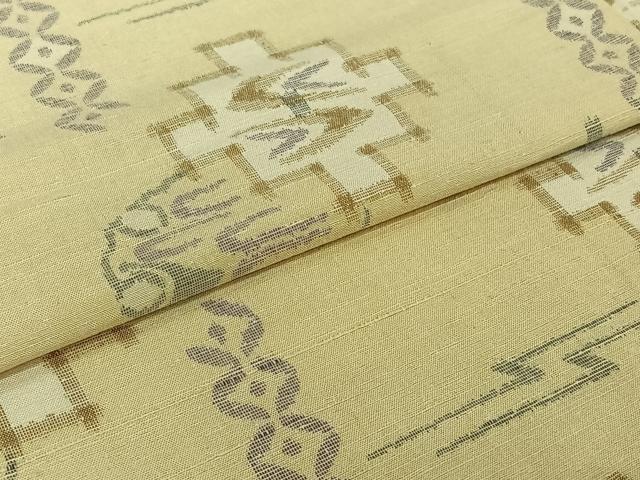 平和屋着物▽上質な紬 単衣 琉球絣 正絹 逸品 AABI7658jh