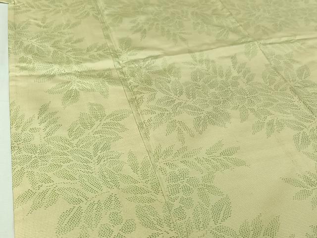 平和屋着物▽本場大島紬 単衣 草葉文 正絹 逸品 AABI7667jh