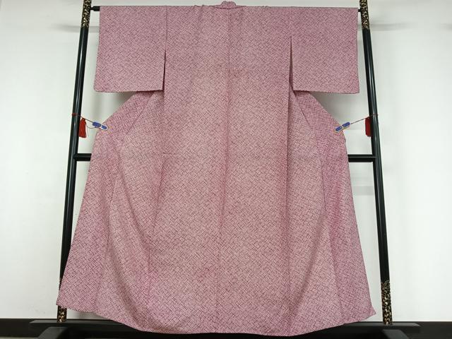 平和屋着物▽上質な小紋 単衣 鹿の子文様 正絹 逸品 AABI7669jh
