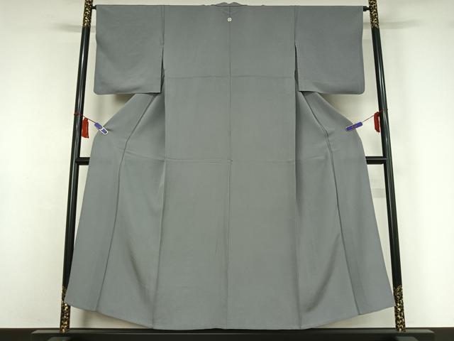 平和屋着物▽上質な色無地 単衣 灰青色 正絹 逸品 AABI7673jh