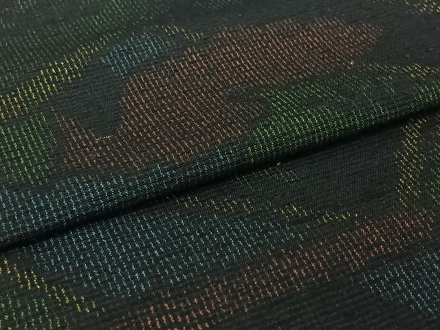 平和屋着物▽上質な紬 単衣 風景文 正絹 逸品 AABI7677jh