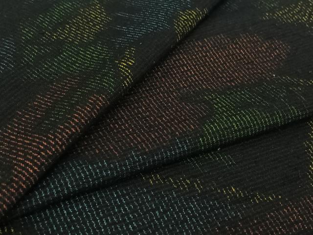 平和屋着物▽上質な紬 単衣 風景文 正絹 逸品 AABI7677jh