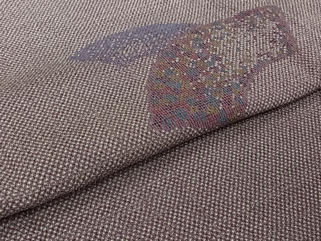 平和屋着物▽本塩沢 単衣 地紙重ね文 正絹 逸品 AABI7686jh
