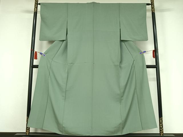 平和屋着物▽上質な色無地 単衣 薄青色 正絹 逸品 AABI7688jh