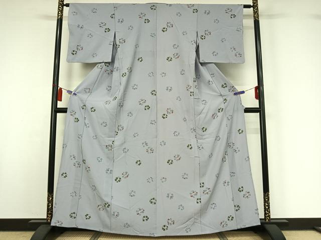 平和屋着物▽小紋 単衣 花丸文 さんび謹製 洗える着物 AABI7693jh