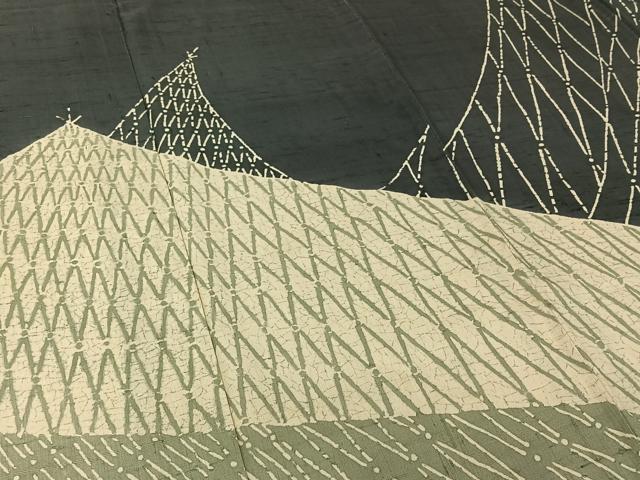 平和屋着物▽染織の名門 しょうざん 生紬 訪問着 単衣 風景文 正絹 逸品 AABI7699jh