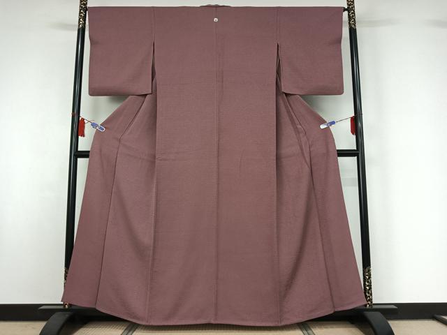 平和屋着物▽上質な色無地 単衣 梅鼠色 正絹 逸品 AABI7707jh