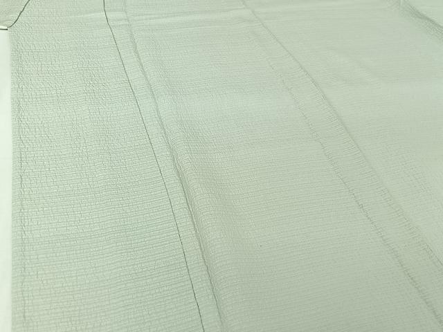 平和屋着物▽本加賀友禅作家 押田正義監修 色無地 単衣 白緑色 正絹 逸品 AABI7713jh