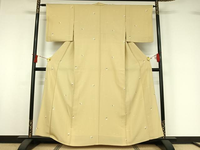 平和屋着物▽上質な小紋 単衣 成り物 正絹 逸品 AABI7729jh